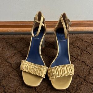 Valentina Gold Strappy Heels